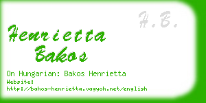 henrietta bakos business card